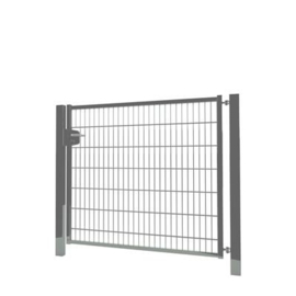 Enkele tuinpoortset met dubbelstaafmatvulling 1500x1400 - RAL7016 Art. nr. TPTDM70161514S prijs per Set excl. BTW