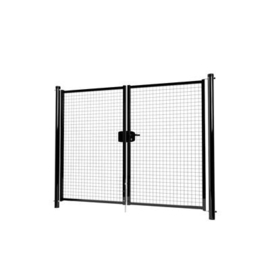 Dubbele tuinpoortset met gaasvulling 2400x1800 - RAL9005 Art. nr. TPD9005240180S  prijs per Set excl. BTW