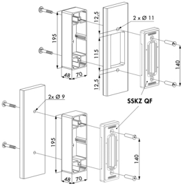 O-SET~~P00006870 - Aluminium adapter bakje voor platte profielen in combinatie met sskz qf-slotvanger