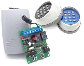 5x Universeel, set draadloos codeclavier met ontvanger, Kijzer-K214, voor elk merk poortopenener /draadloos toetsenbord met ontvanger.Art. 0214  €95,95 p/st. (QU)