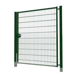 Enkele tuinpoortset met dubbelstaafmatvulling 1500x2000 - RAL6005 Art. nr. TPTDM60051520S prijs per Set excl. BTW