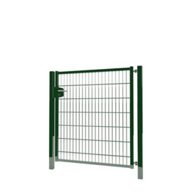 Enkele tuinpoortset met dubbelstaafmatvulling 1200x1400 - RAL6005 Art. nr. TPTDM60051214S prijs per Set excl. BTW