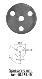 15.151.19~~SCHIJF 70MM 4 GATEN 6MM