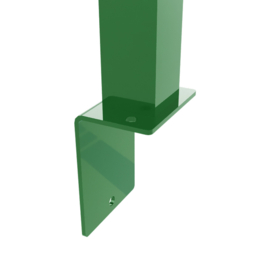 Staander 60x60 mm op L-voetplaat - 1900 mm - RAL6005 Art. nr. PLV600560602190 prijs per Stuk(s) excl. BTW