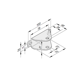 Sommer Vleugelbeslag Twist M/200 (speciale uitvoering) Art nr. 103210  (SE)