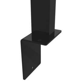 Staander 60x40 mm op L-voetplaat - 1900 mm - RAL9005 Art. nr. PLV900560402190 prijs per Stuk(s) excl. BTW