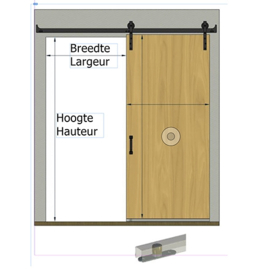 80846~~2000MM MONTAGESET ZWART 45 X 8 MM/2 LOOPWIELEN INBEGR.