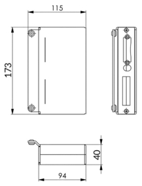144ET40~~14738 Slotkast voor elektrisch slot