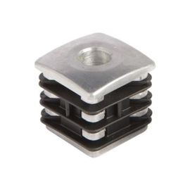 Aluminium verstevigde scharnierdop voor koker 50x50 mm en M16 scharnieras Art. nr. DURA505016 prijs per Stuk(s) excl. BTW