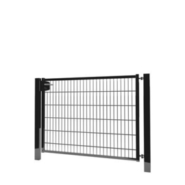 Enkele tuinpoortset met dubbelstaafmatvulling 1500x1200 - RAL9005 Art. nr. TPTDM90051512S prijs per Set excl. BTW