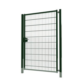 Enkele tuinpoortset met dubbelstaafmatvulling 1200x2000 - RAL6009 Art. nr. TPTDM60091220S prijs per Set excl. BTW