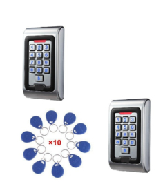 2x Codeclavier Kijzer S209RVS Vandaalbestendig met 10 Jettons RFID, ideaal voor binnen en buiten op uw poort, voordeur ed.. 2x Art. 0209 10x Art. 0200(QU)