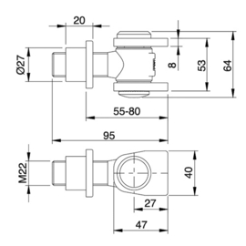 135-M22~~164-2 REGELBARE SCHARNIER M22