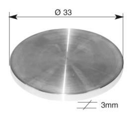 RO INOX316G33X3~~SCHIJF GESLEPEN K320 MET AFDEKFOLIE 33X3