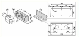 Ditec Arc , knikarm motoren. 24V, voor openslaande garagedeuren. Voor intensief gebruik.  (HO)