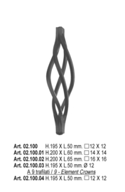 02.100~~TORS 190X50MM # 12 MM