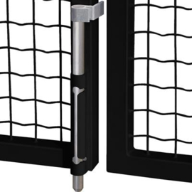 Opbouwgrondgrendel met aluminium as - RAL9005 Art. nr. VSAK9005QF1BL prijs per Stuk(s) excl. BTW