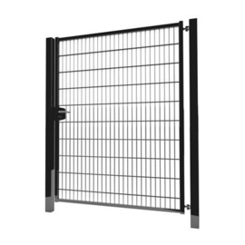 Enkele tuinpoortset met dubbelstaafmatvulling 1500x2000 - RAL9005 Art. nr. TPTDM90051520S Bekijk inhoud van het pakket Prijs €464.58 € 464,58 prijs per Set excl. BTW