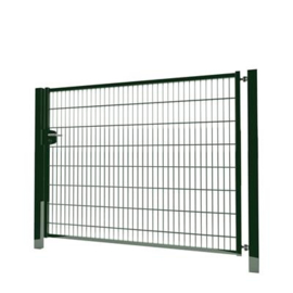 Enkele tuinpoortset met dubbelstaafmatvulling 2000x1600 - RAL6009 Art. nr. TPTDM60092016S prijs per Set excl. BTW