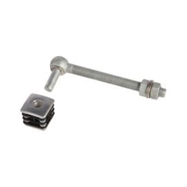 Scharnierset voor tuinpoorten met aluminium dop met Scharnier-as 180 mm voor profiel 50x50 mm Art. nr. GBM16DP50180