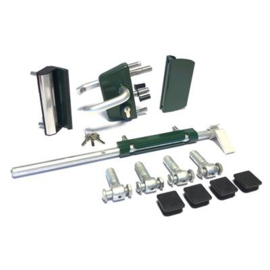 Slotset voor dubbele tuinpoort met DSM vulling met 90° scharnieren - RAL6005 Art. nr. SLOTS6005DP90GR prijs per Stuk(s) excl. BTW