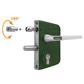 Industrieel poortslot opbouw - profiel 30-50 mm - krukken 3006M en cilinder - RAL6009 Art. nr. LAKQ3030U2L6009 prijs per Stuk(s) excl. BTW