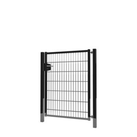 Enkele tuinpoortset met dubbelstaafmatvulling 1000x1400 - RAL9005 Art. nr. TPTDM90051014S prijs per Set excl. BTW