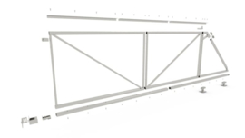 CAIS CONNECT60/1.3 Complete set vrijdragende schuifpoort 4.0 x 1.3 Incl. poortframe, excl. poortbekleding  (HO)