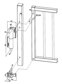 Locinox  TIGER-9005~~Art. nr. TIGERzwart   P00008665-9005 - Poortsluiter tiger (incl. puma)-zwart  (TH)