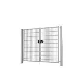 Dubbele tuinpoortset met dubbelstaafmatvulling 2000x1800 - verzinkt Art. nr. TPTDMDVV2018S  prijs per Set excl. BTW