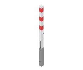 Parkeerpaal vierkant 70 mm, uitneembaar, met driehoekslot  (PO)