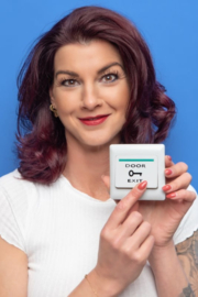 Drukknop extra plat, opbouw. Door Exit. Art. 0805  (QU)