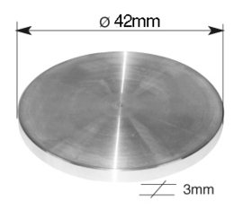 RO INOX316G42X3~~SCHIJF GESLEPEN K320 MET AFDEKFOLIE 42X3
