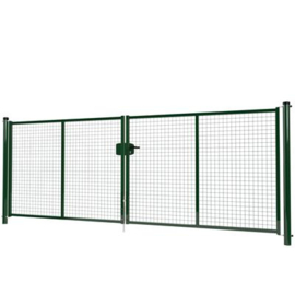 Dubbele tuinpoortset met gaasvulling 4000x1500 - RAL6009 Art. nr. TPD6009400150S prijs per Set excl. BTW