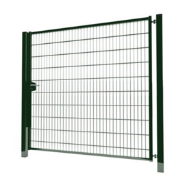 Enkele tuinpoortset met dubbelstaafmatvulling 2000x2000 - RAL6009 Art. nr. TPTDM60092020S prijs per Set excl. BTW