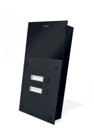 Fasttel FT600-2 parlofoon met 2 sip accounts, zwart geanodiseerd en beschikt over 2 drukknoppen. (HO)