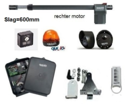 Rechter motor set Quiko EON 600 230v. professional. voor poorten met vleugels van 1,5 tot 6 meter en tot 1200kg.  (QU)