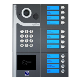 Compleet pakket voor 100 gebruikers: 1 Video-intercom DINA, 12 DK, opbouw, antraciet Art nr. INT28-0009-EU  (NE)