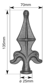 152ZST-A~~LASBARE SPEERPUNT 135X70MM.