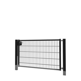 Enkele tuinpoortset met dubbelstaafmatvulling 1500x1000 - RAL9005 Art. nr. TPTDM90051510S prijs per Set excl. BTW