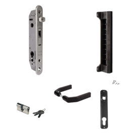 Fortylock SET - krukken 3006G - cilinder 301254STDVSZ - afdekplaat 3020HYBSTD - slotvanger SFKPQF40 Art. nr. FORTYSET40PGP  (TH)