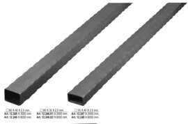 12.245~~GEHAMERDE PROFIELBUIS 60X40X2.5MM - LENGTE 3M