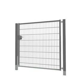 Enkele tuinpoortset met dubbelstaafmatvulling 1500x1600 - RAL7016 Art. nr. TPTDM70161516S prijs per Set excl. BTW