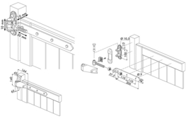 4DW-300-A2~~P00006983 - Prijs per set van 2-vandalismebestendig 4d-scharnier vr houten poort-300mm