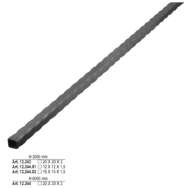 PM20X20~~L= 3000MM GEHAMERDE PROFIELBUIS