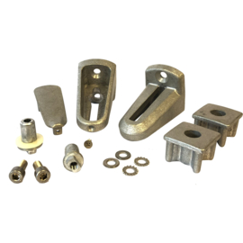 Scharnierset 90° regelbaar - aluminium Art. nr. SCHARNSETHMALUM