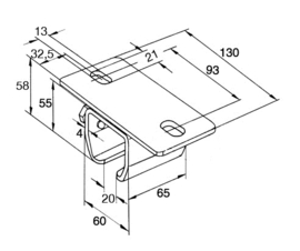 85182~~BEUGEL VOOR BEVESTIGING AAN PLAFOND - TYPE 40