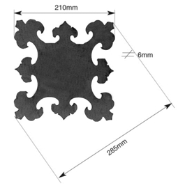BP211~~muurplaat SIERPLAAT IN ZACHT STAAL