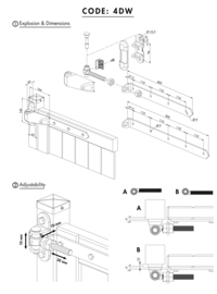 4DW-300-A2~~P00006983 - Prijs per set van 2-vandalismebestendig 4d-scharnier vr houten poort-300mm