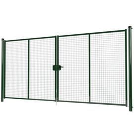 Dubbele tuinpoortset met gaasvulling 4000x2000 - RAL6009 Art. nr. TPD6009400200S prijs per Set excl. BTW